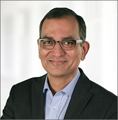 Portrait of Dr Milind Javle, a gastrointestinal oncologist 